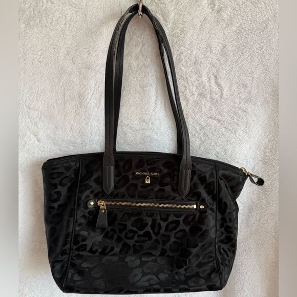 Michael Kors Black Animal Print Tote - Picture 1 of 13
